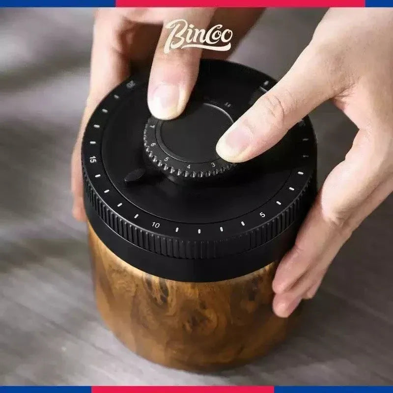 Bincoo Wood Finish Vacuum Coffee Container