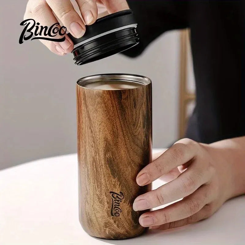 Bincoo Wood Grain Insulated Coffee Tumbler