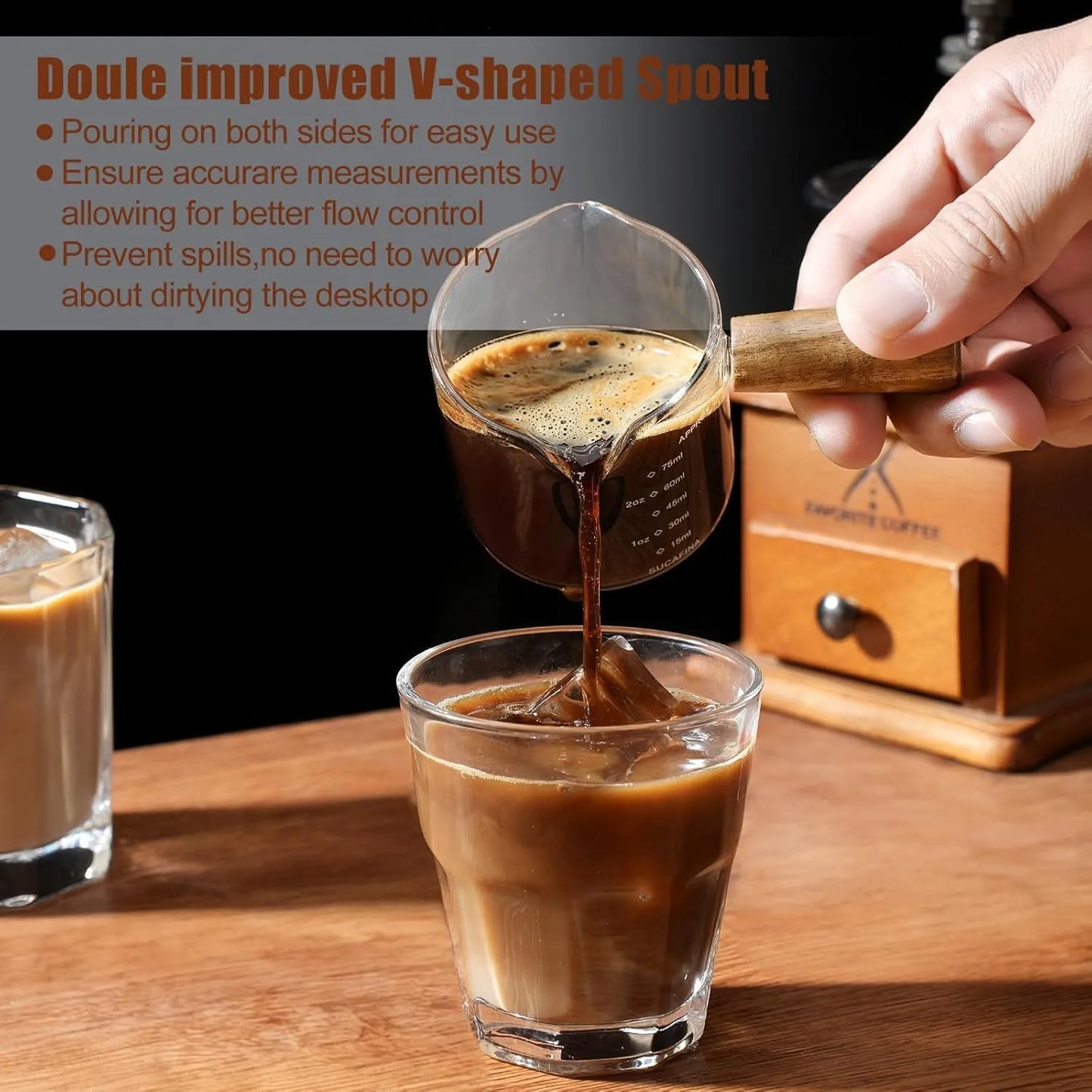 Coffee Plus Espresso Measuring Glass