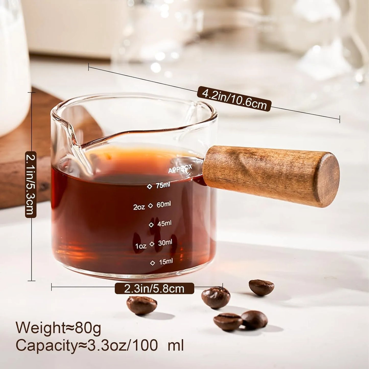 Coffee Plus Espresso Measuring Glass