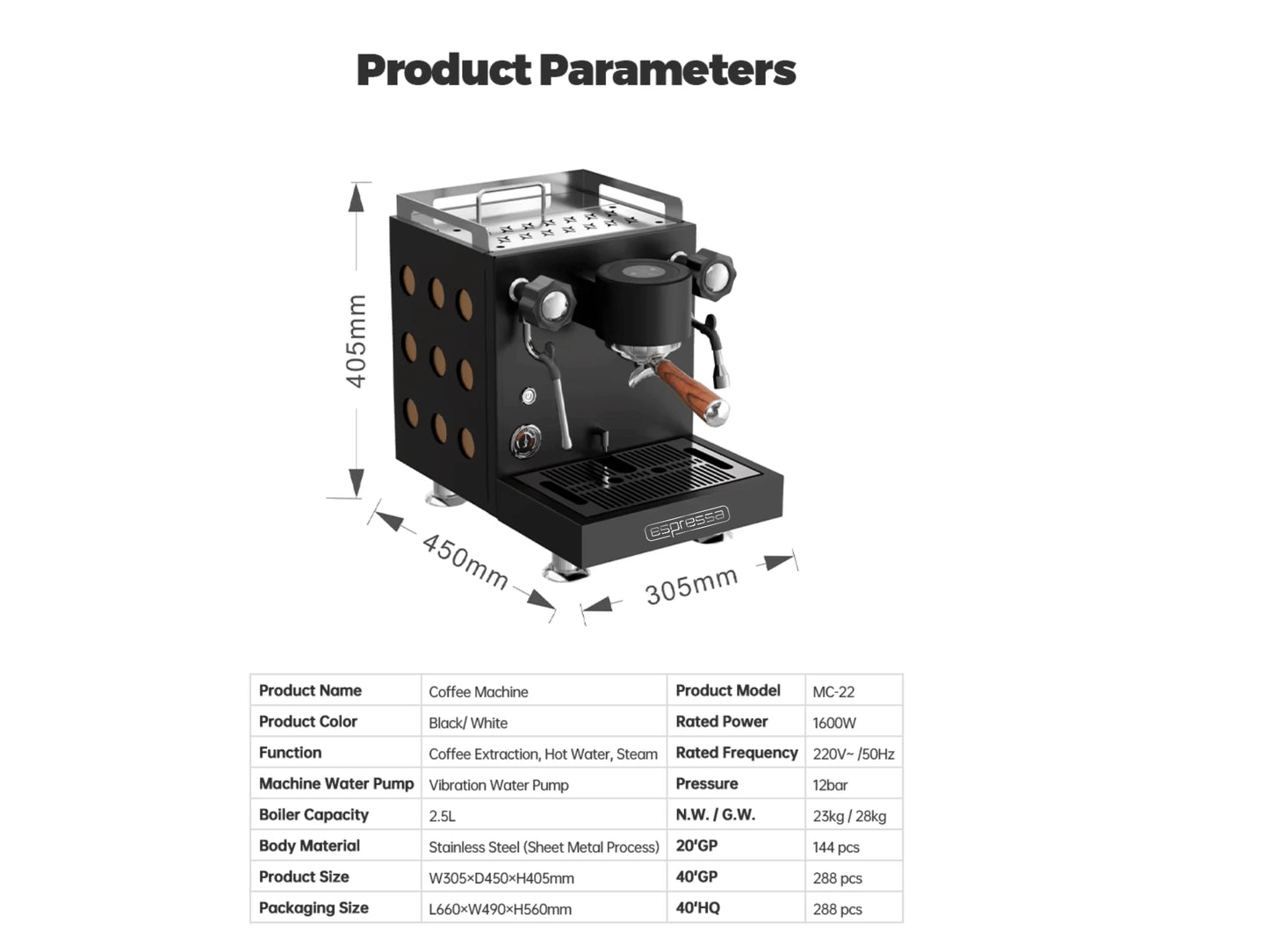 Espressa Trinity | Hybrid Dual Boiler | Dual Pump