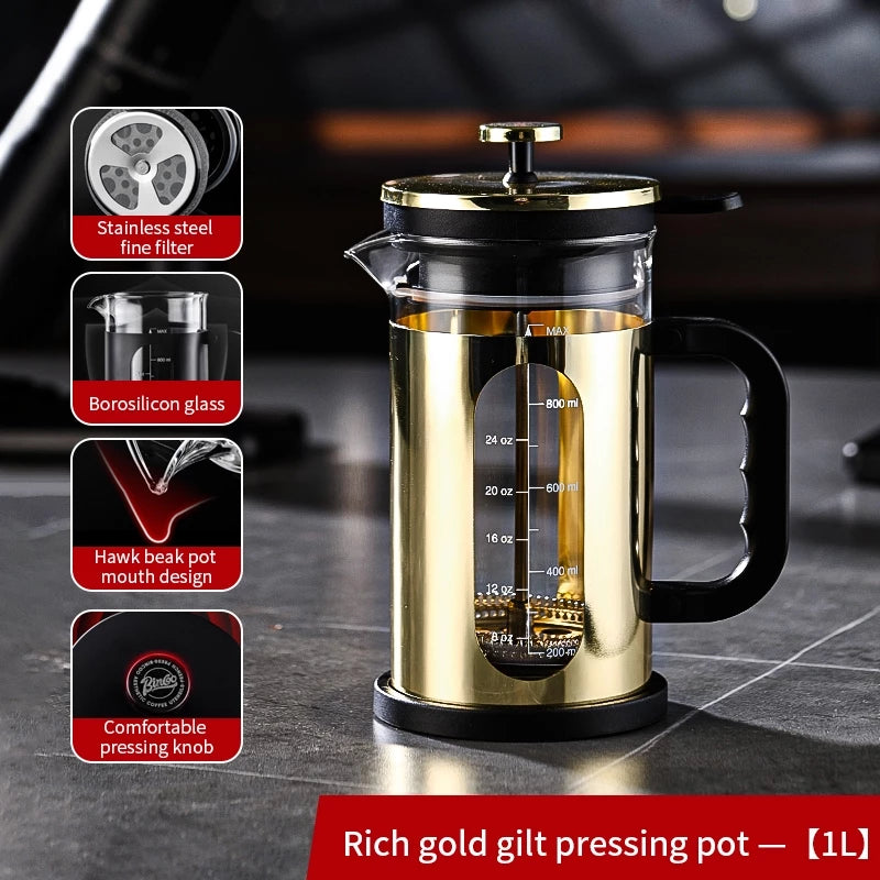 Bincoo Gilded Glass French Press 1000ml