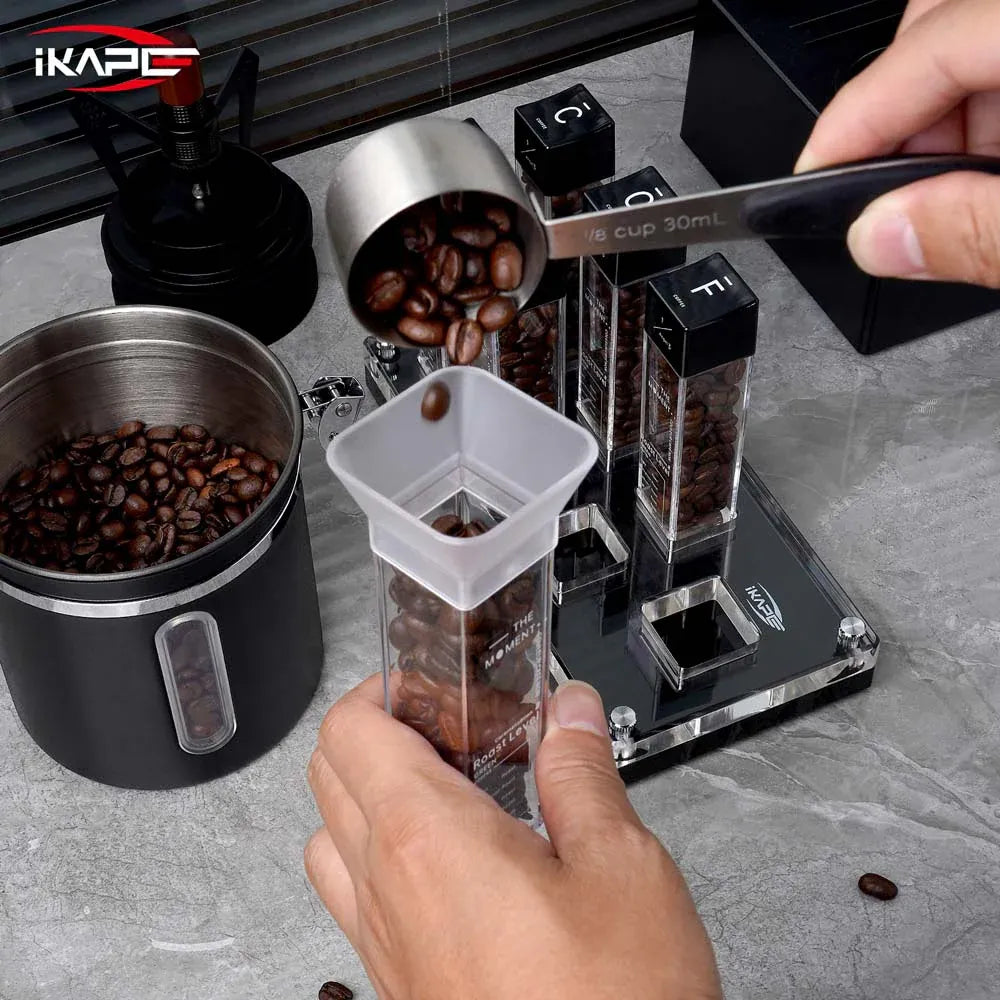 IKAPE Coffee Bean Cellars with Stand & Hopper