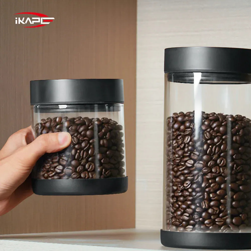 IKAPE Electric Vacuum Bean Canisters With Digital Display