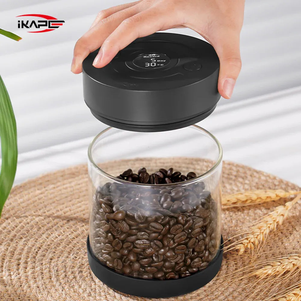 IKAPE Electric Vacuum Bean Canisters With Digital Display