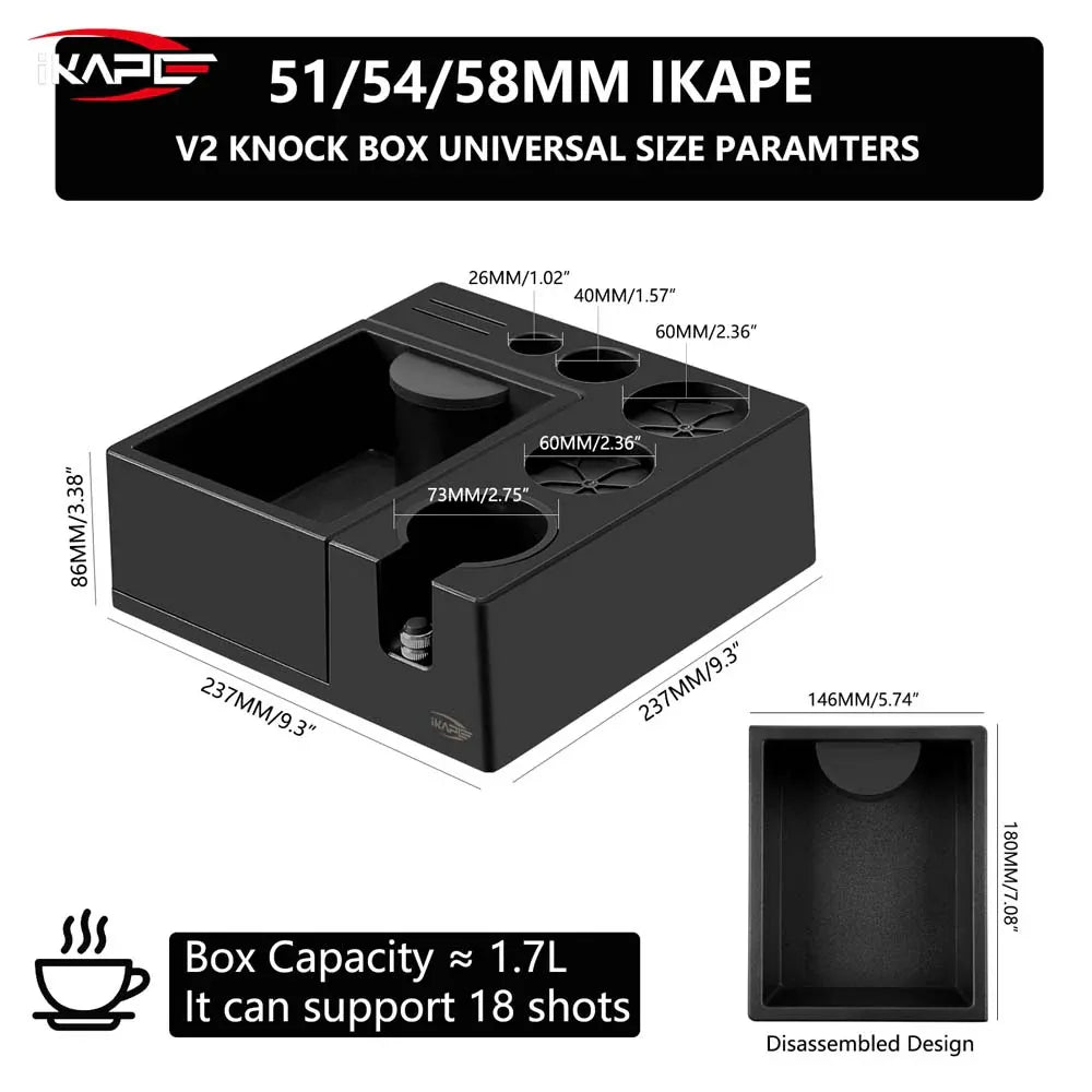 IKAPE ABS V2 Knock Box + Tamping Station