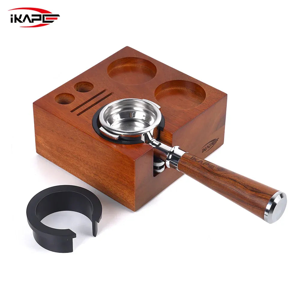 IKAPE 7 in 1 Wooden Coffee Tamping Station