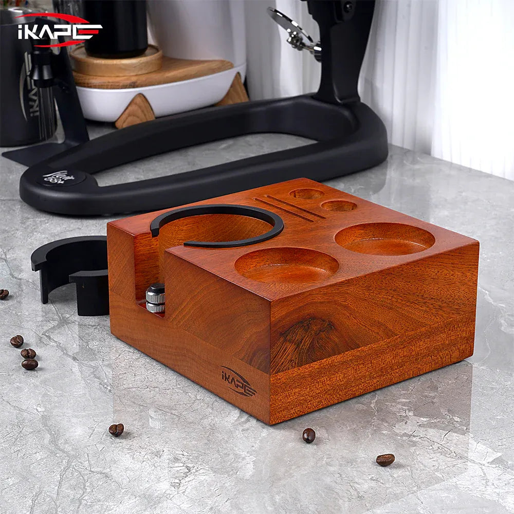 IKAPE 7 in 1 Wooden Coffee Tamping Station