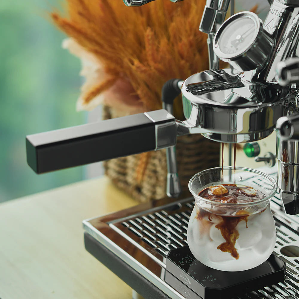 IKAPE Flat-Base E61 Bottomless Portafilter with High-Extraction Basket-CUBOID