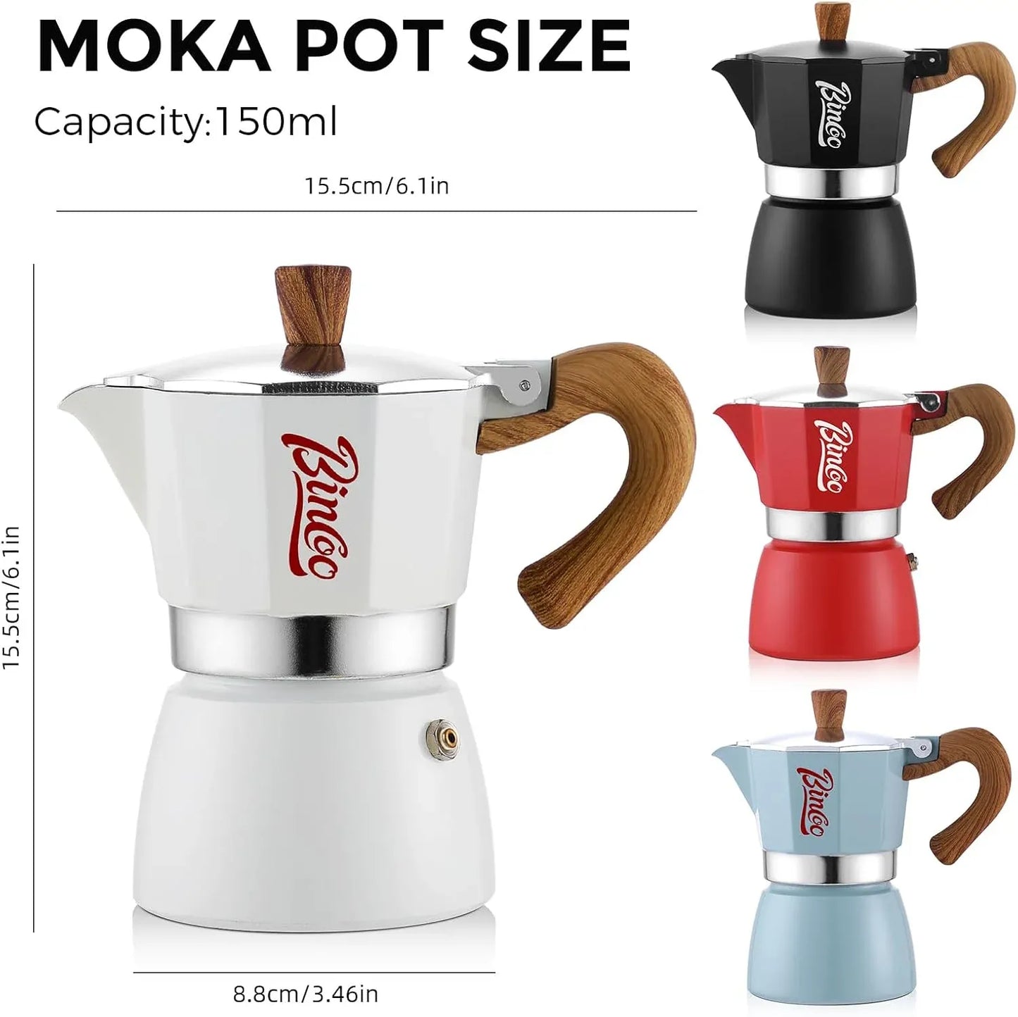 Bincoo Moka Pot + Electric Stove Kit (300ml)