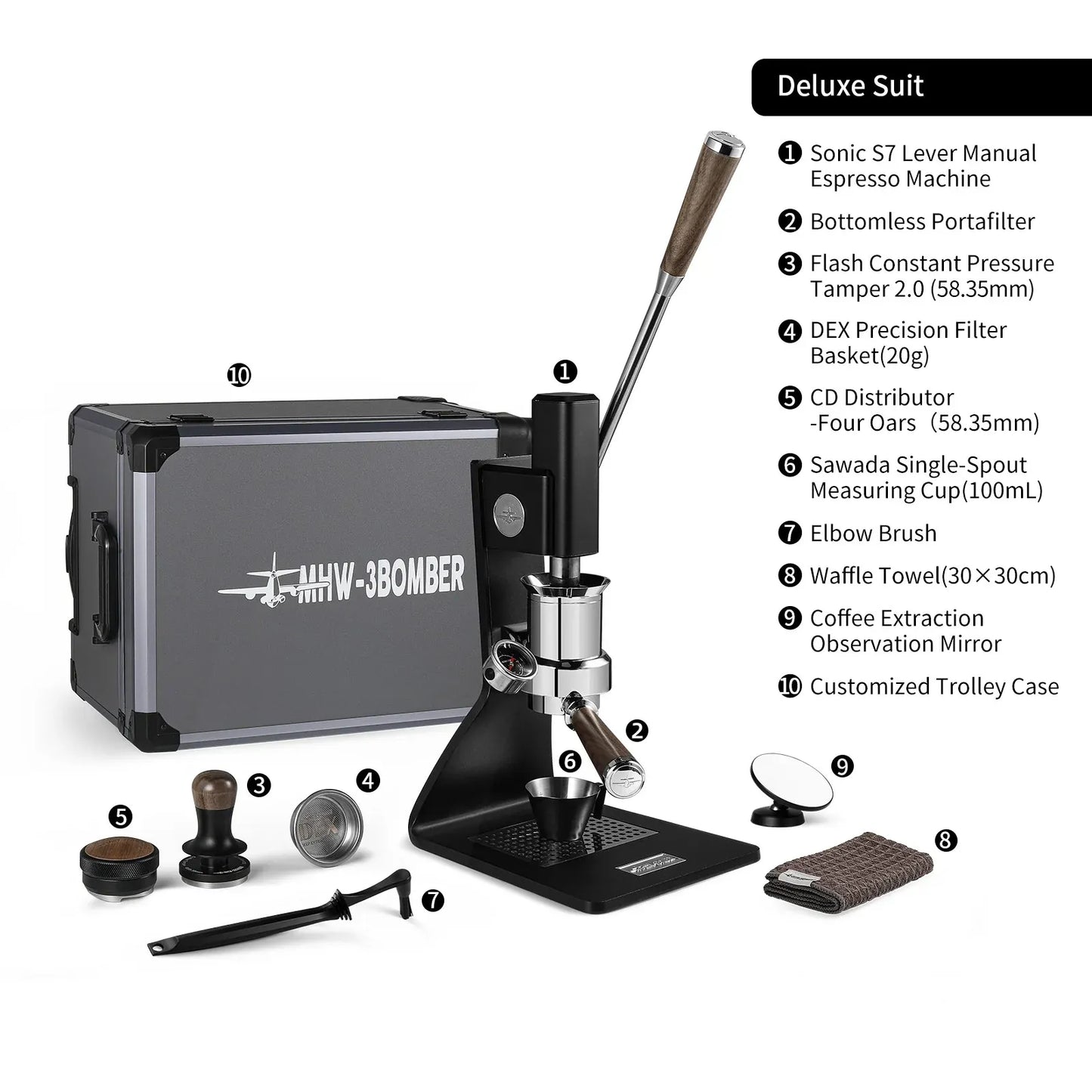 MHW-3BOMBER Lever Manual Espresso Machine Sonic S7