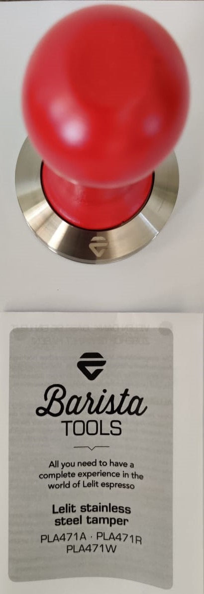 Lelit Coffee Tamper with Red Wooden Handle 58.55 mm
