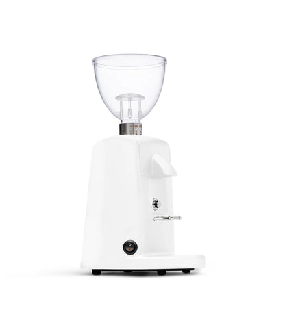 Ascaso i-Mini i-1 coffee grinder rear view showing power switch and cord.
