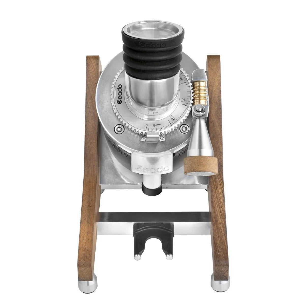 Side profile of Ceado E37Z Hero grinder highlighting compact design and professional control station
