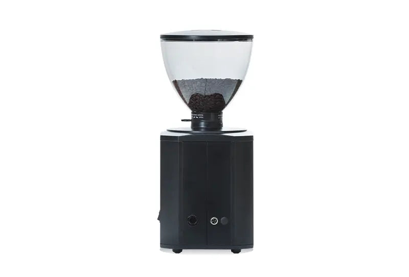 Dalla Corte DC One grinder showing compact design with hopper and control interface