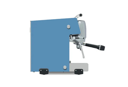 Dalla Corte Studio Aqua in blue color variant showing customizable finish options
