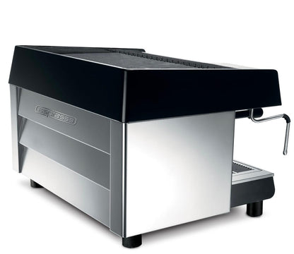 Right side view of Espressa ES One machine highlighting compact professional profile and control panel
