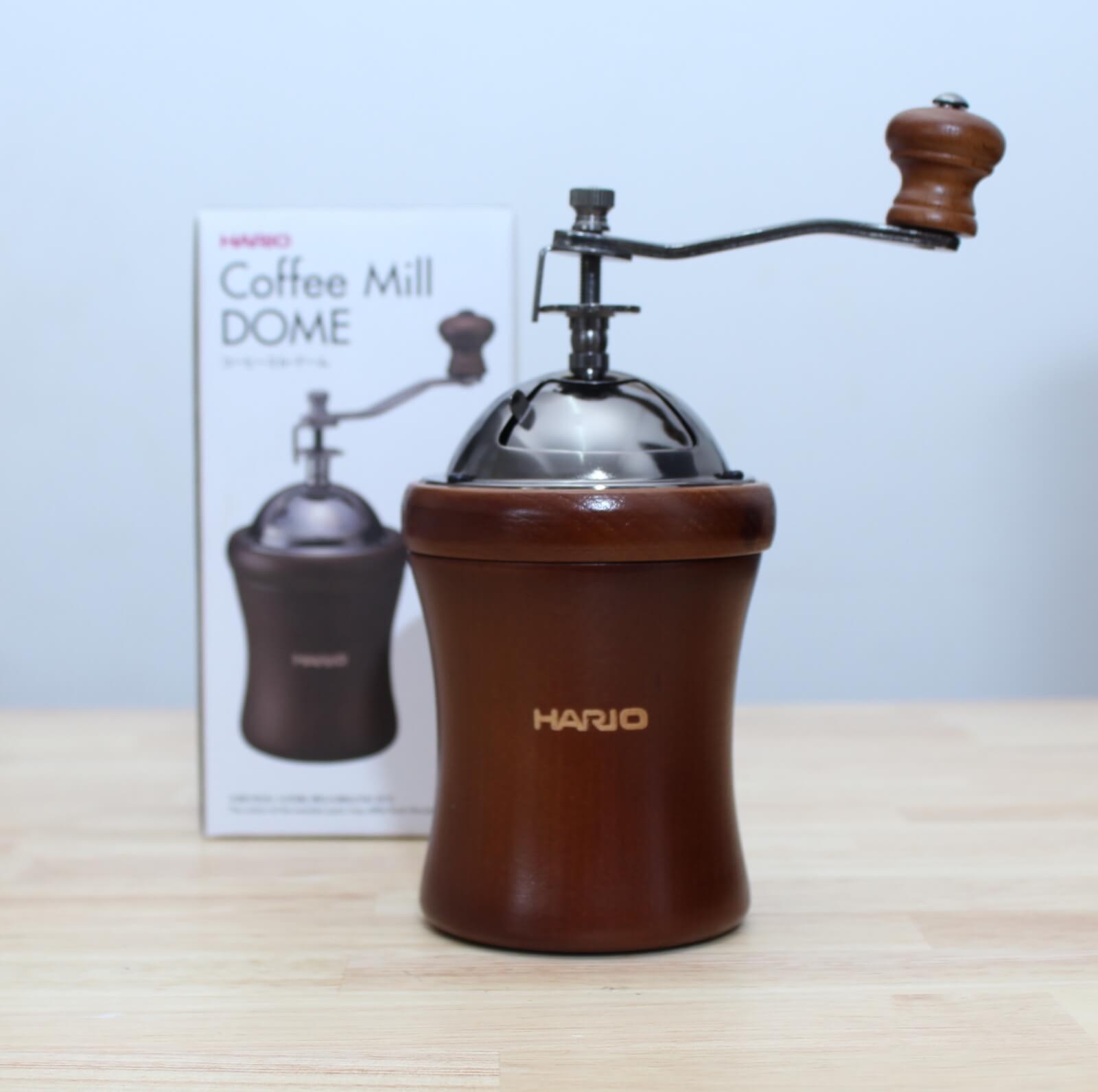 Hario Coffee Mill Dome with wooden body and manual grinding handle
