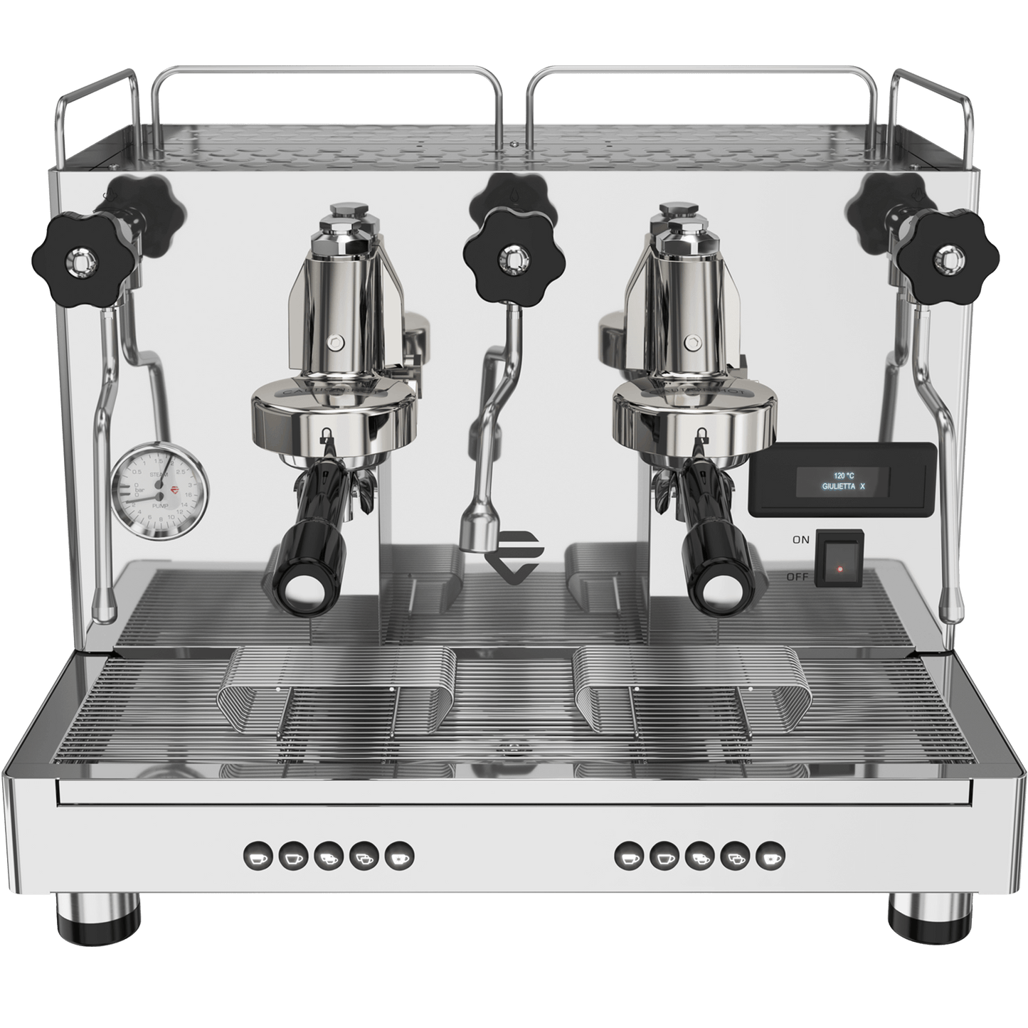 Lelit GiuliettaX stainless steel commercial espresso machine with multi-group configuration
