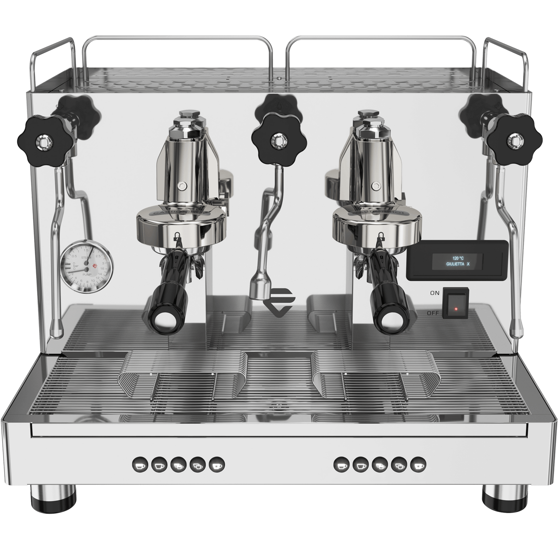 Lelit GiuliettaX stainless steel commercial espresso machine with multi-group configuration
