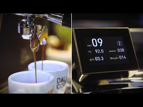 Video demonstration of Dalla Corte Zero Barista Digital Flow Regulation technology and flow profiling
