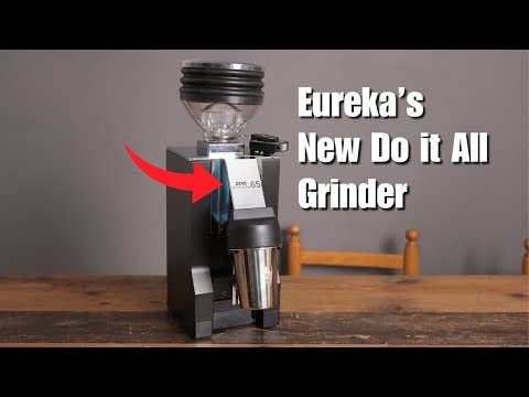 Eureka Mignon Zero 65 All Purpose grinder demonstration showing blow-up system and single dose operation.