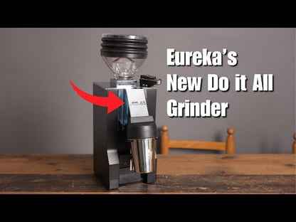 Eureka Mignon Zero 65 All Purpose grinder demonstration showing blow-up system and single dose operation.