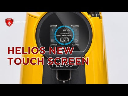 Eureka Helios 65 HSM touchscreen interface demonstration and grinder operation.