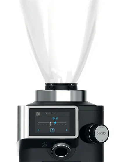 Top view of REV Titan WAM showing burr adjustment and dosing components
