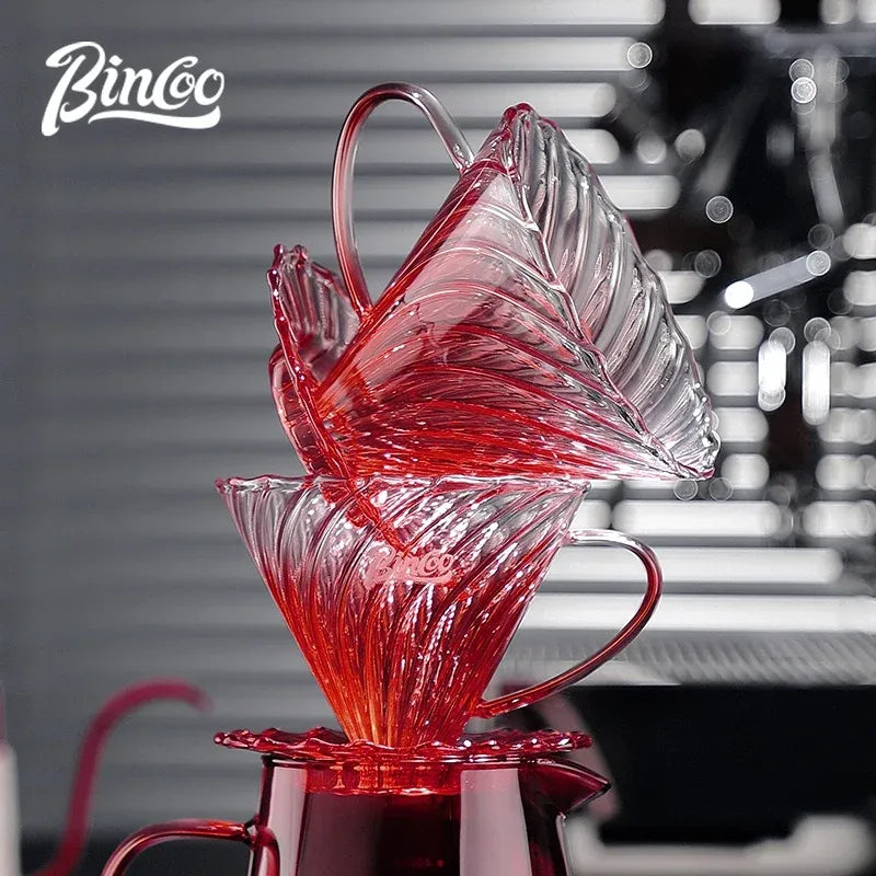 Bincoo Ruby Red Glass Coffee Carafe & V02 Dripper